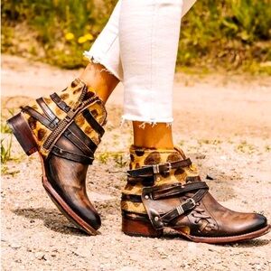 Freebird Belfast Leopard Booties new size 9